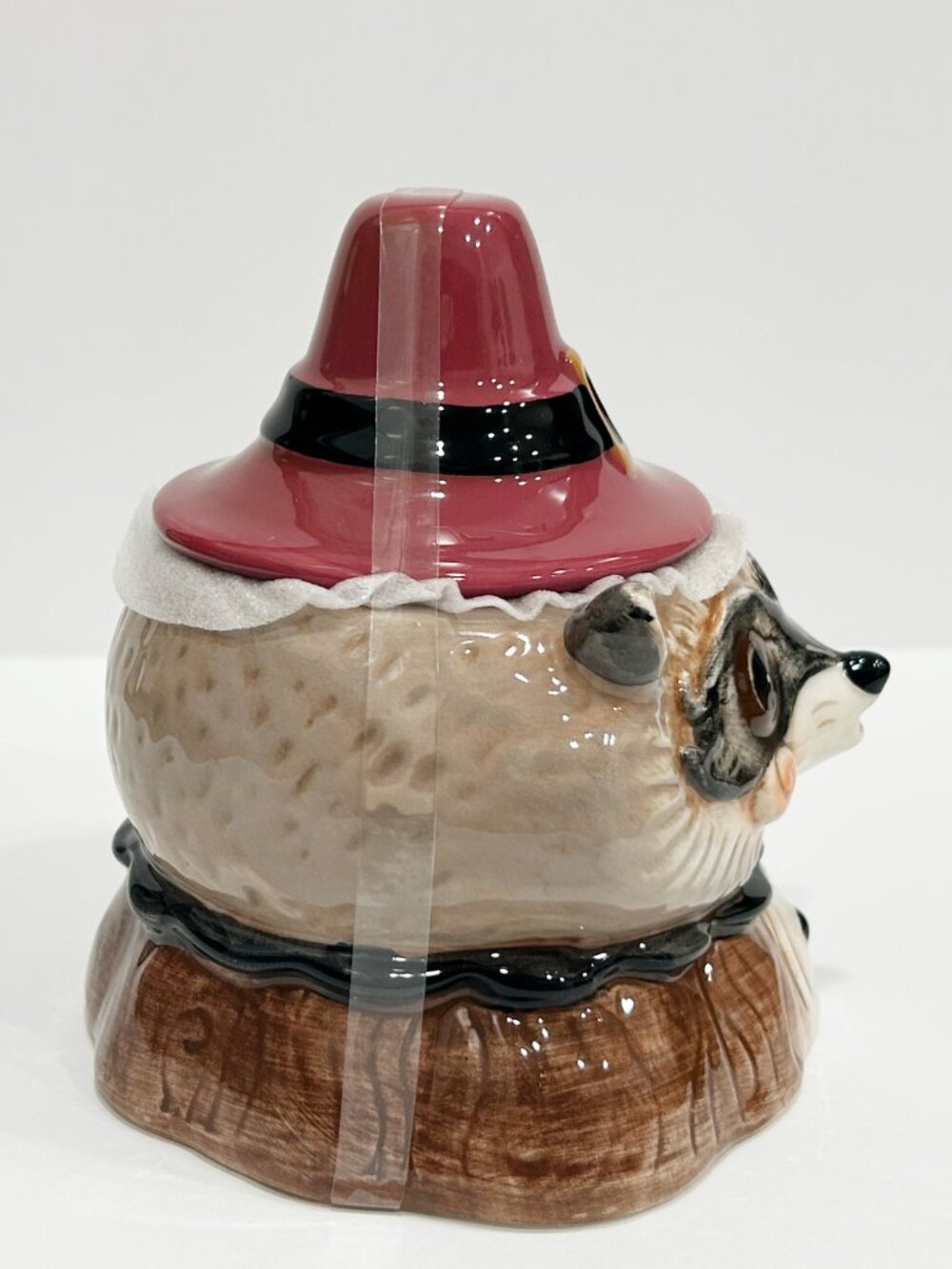 Johanna Parker Design Thanksgiving Pilgrim Raccoon Critter Lidded Bowl - Picture 4 of 6